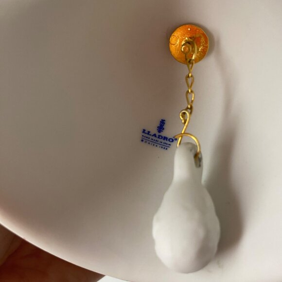 Set 2 Lladro Porcelain Christmas Ornaments 1988 Bell 1989 Sphere 3D Green Pink - Picture 13 of 13